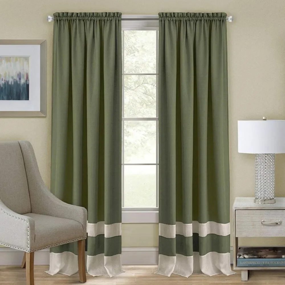 Woven Trends 2-Pack Window Curtain Double Layer Panels Set, 52W x 84L Inches